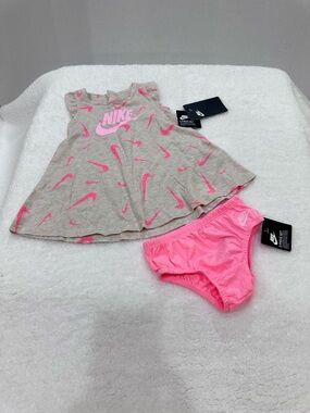 Girl’s Nike Dress with Pink Logos & Pink Diaper Cover